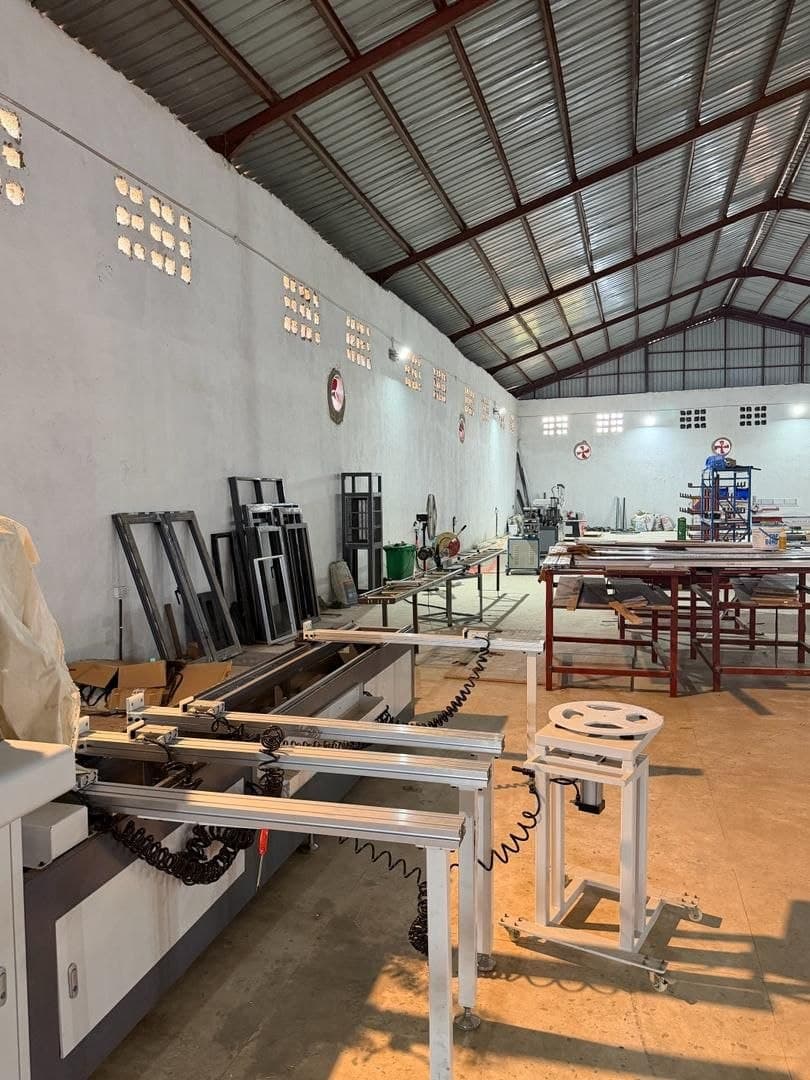 Interior of the Sahel Alloys Concept aluminium fabrication workshop in Abuja